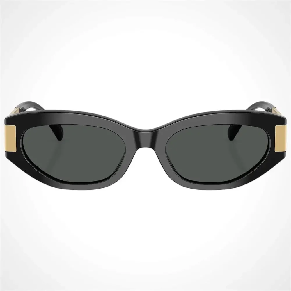 New VERSACE Sunglasses Black Gold Acetate & Metal Cat Eye w/ Case
